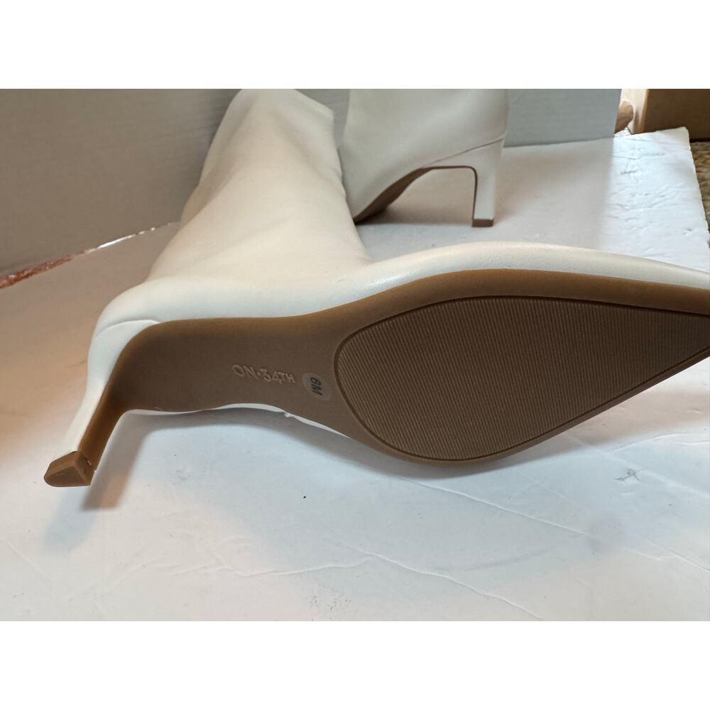 On 34th Rachelle Stovepipe Boots Bone Smooth6 M nib - Picture 9 of 10